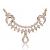 Beautifully Crafted Diamond Necklace & Matching Earrings in 18K Yellow Gold with Certified Diamonds - TM0496P